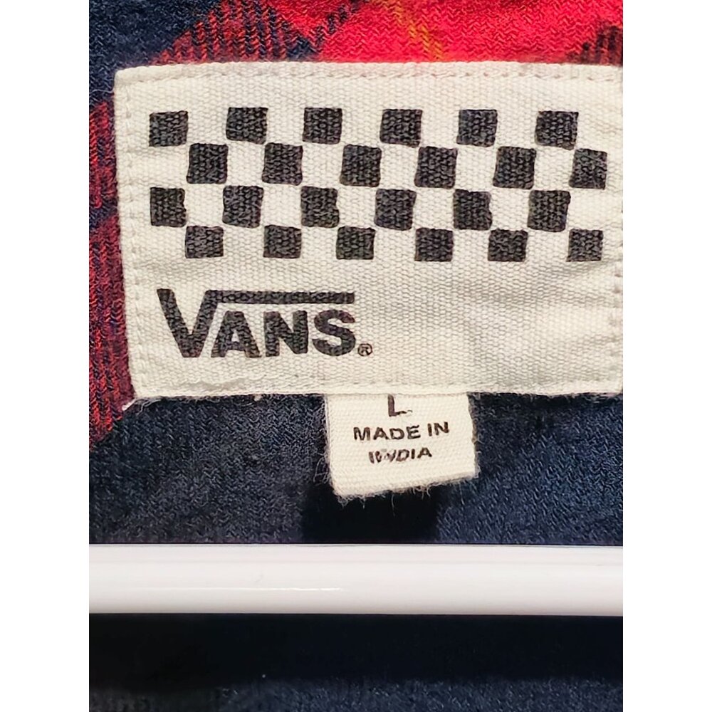 Vans Women's Mixed Plaid Button-Down Flannel Shirt L - Picture 7 of 13